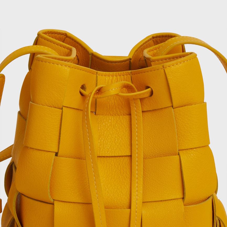 Women's Mansur Gavriel Upcycled Woven Mini Bucket Bags Gold | AU 2946DJ